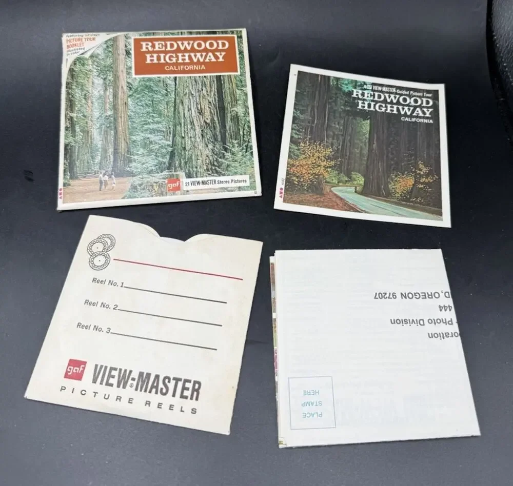 Redwood Highway California 3D View-Master 3 Reel Packet 21 Full Color Complete!